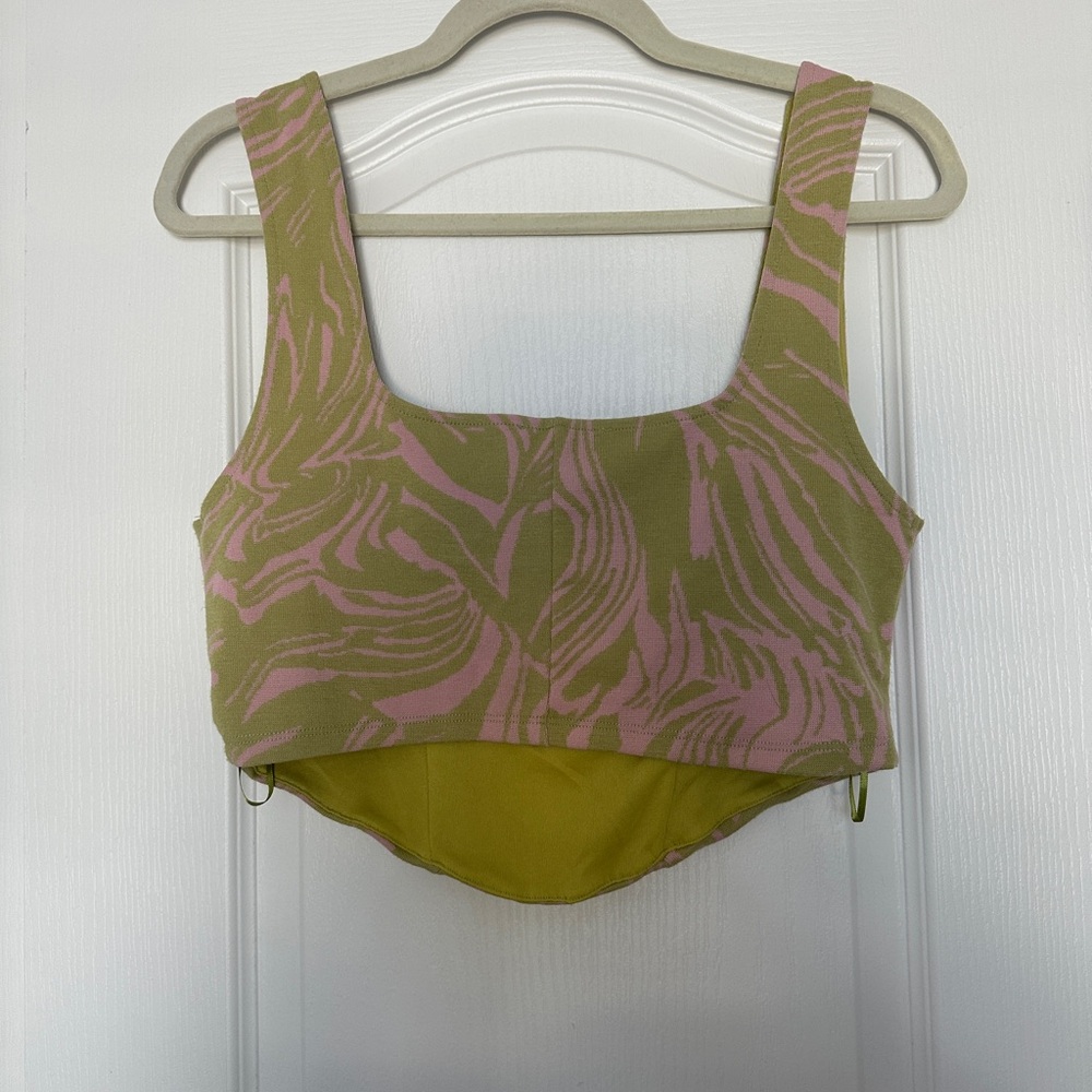 Zara Pink Bustier Tank Top with Square Neckline - Picture 2 of 4